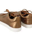 Dolce & Gabbana Golden Metallic Leather Sneakers