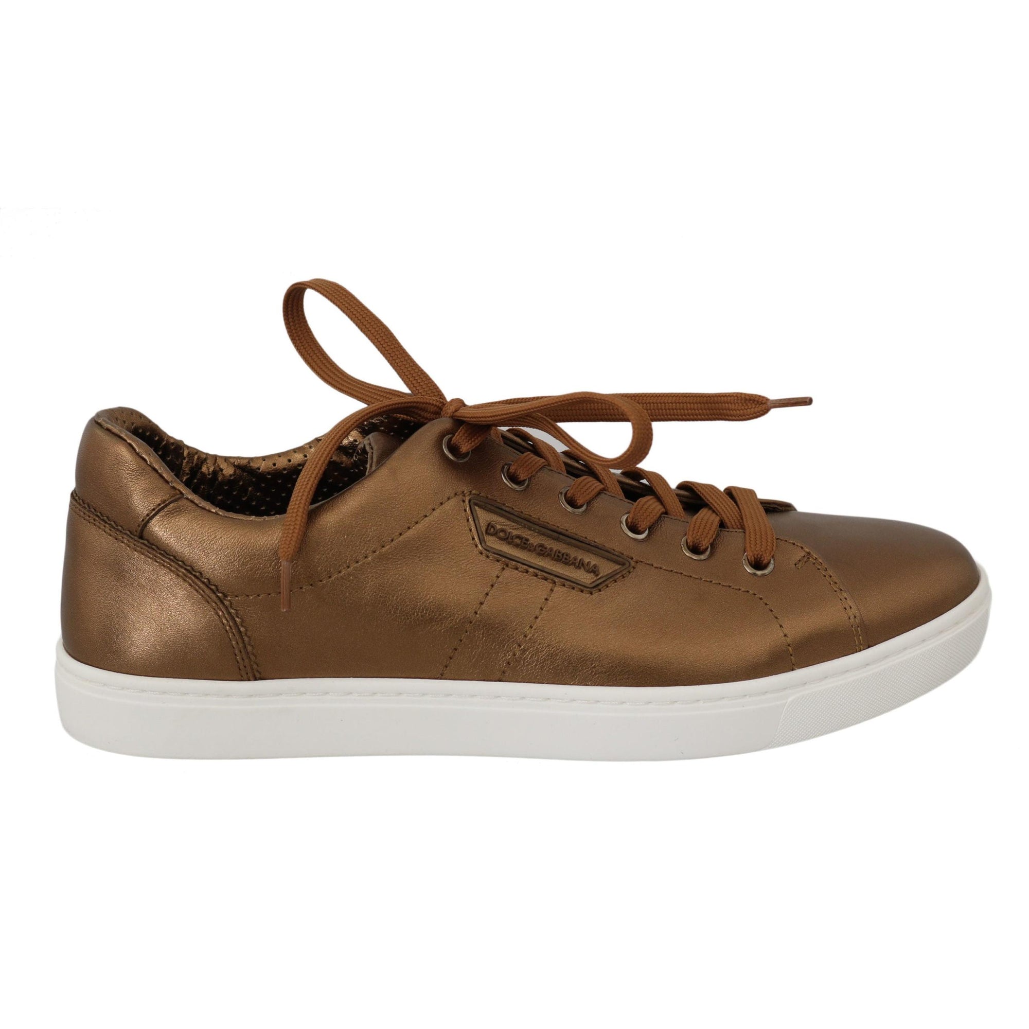 Dolce & Gabbana Golden Metallic Leather Sneakers