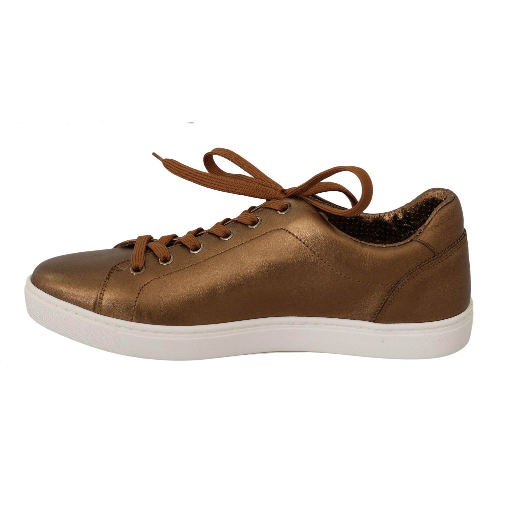 Dolce & Gabbana Golden Metallic Leather Sneakers