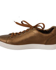 Dolce & Gabbana Golden Metallic Leather Sneakers