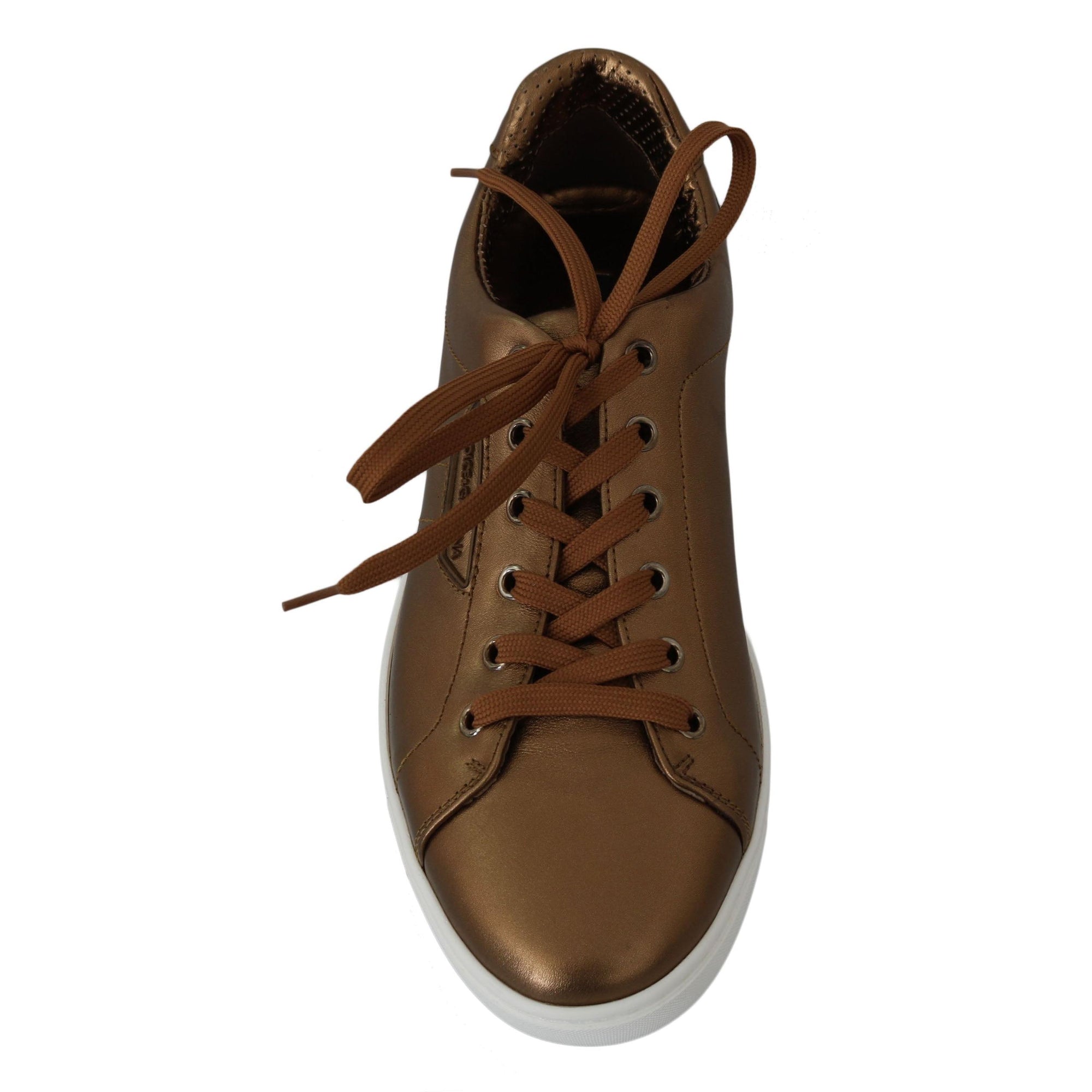 Dolce & Gabbana Golden Metallic Leather Sneakers