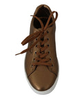 Dolce & Gabbana Golden Metallic Leather Sneakers