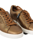 Dolce & Gabbana Golden Metallic Leather Sneakers