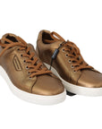 Dolce & Gabbana Golden Metallic Leather Sneakers