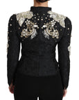 Dolce & Gabbana Elegant Black Silver Baroque Jacket