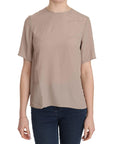 Dolce & Gabbana Elegant Beige Silk Blend Crew Neck Blouse