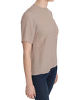 Dolce & Gabbana Elegant Beige Silk Blend Crew Neck Blouse
