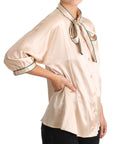 Dolce & Gabbana Elegant Beige Silk Blend Blouse Top