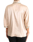 Dolce & Gabbana Elegant Beige Silk Blend Blouse Top