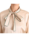 Dolce & Gabbana Elegant Beige Silk Blend Blouse Top