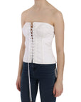 Dolce & Gabbana Elegant White Strapless Corset Top