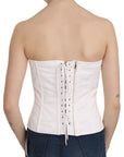 Dolce & Gabbana Elegant White Strapless Corset Top