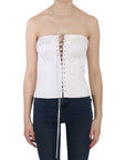 Dolce & Gabbana Elegant White Strapless Corset Top