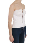 Dolce & Gabbana Elegant White Strapless Corset Top
