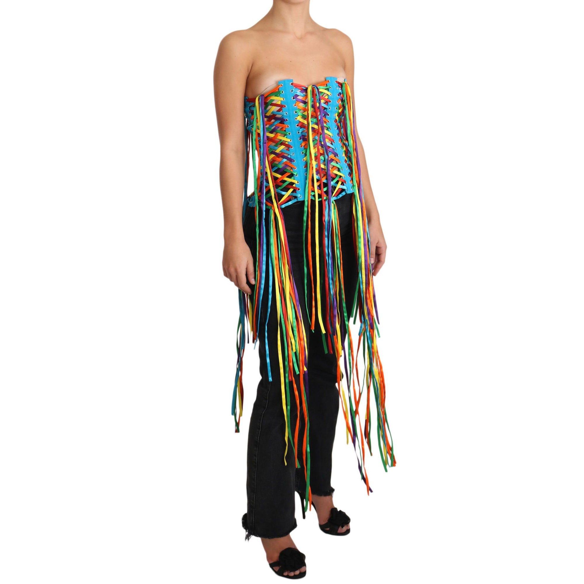 Dolce & Gabbana Multicolor Strapless Bustier Corset Top