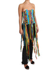 Dolce & Gabbana Multicolor Strapless Bustier Corset Top