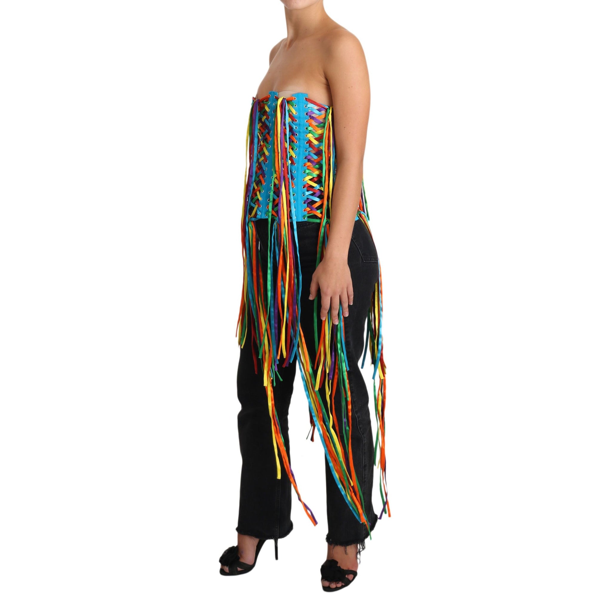 Dolce & Gabbana Multicolor Strapless Bustier Corset Top