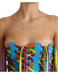 Dolce & Gabbana Multicolor Strapless Bustier Corset Top