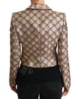Dolce & Gabbana Glittering Gold Floral Sequined Blazer Jacket