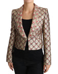 Dolce & Gabbana Glittering Gold Floral Sequined Blazer Jacket