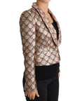 Dolce & Gabbana Glittering Gold Floral Sequined Blazer Jacket