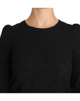 Dolce & Gabbana Elegant Black Floral Crewneck Blouse