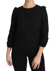 Dolce & Gabbana Elegant Black Floral Crewneck Blouse