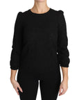 Dolce & Gabbana Elegant Black Floral Crewneck Blouse