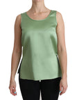 Dolce & Gabbana Elegant Silk Sleeveless Top in Light Mint Green