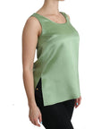 Dolce & Gabbana Elegant Silk Sleeveless Top in Light Mint Green