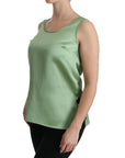 Dolce & Gabbana Elegant Silk Sleeveless Top in Light Mint Green