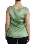 Dolce & Gabbana Elegant Silk Sleeveless Top in Light Mint Green