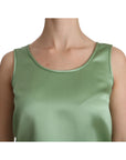 Dolce & Gabbana Elegant Silk Sleeveless Top in Light Mint Green