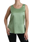 Dolce & Gabbana Elegant Silk Sleeveless Top in Light Mint Green