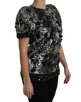 Dolce & Gabbana Sequined Crystal Embellished Crew Neck Top