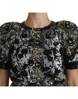 Dolce & Gabbana Sequined Crystal Embellished Crew Neck Top