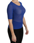 Dolce & Gabbana Elegant Blue Sheer Blouse