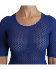 Dolce & Gabbana Elegant Blue Sheer Blouse