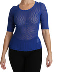 Dolce & Gabbana Elegant Blue Sheer Blouse