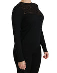 Dolce & Gabbana Elegant Silk-Blend Black Lace Blouse