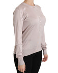 Dolce & Gabbana Silk Blend Pink Crew Neck Cardigan