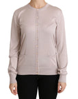 Dolce & Gabbana Silk Blend Pink Crew Neck Cardigan