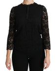 Dolce & Gabbana Elegant Black Lace Crew Neck Blouse
