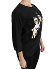 Dolce & Gabbana Elegant Black Silk Stretch Embroidered Top