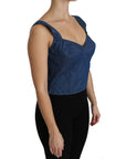 Dolce & Gabbana Elegant Sleeveless Bustier Top in Blue