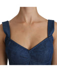 Dolce & Gabbana Elegant Sleeveless Bustier Top in Blue