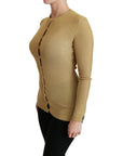 Dolce & Gabbana Elegant Long Sleeve Gold Cardigan