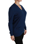 Dolce & Gabbana Elegant Blue Virgin Wool Cardigan