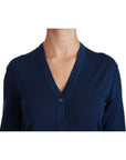 Dolce & Gabbana Elegant Blue Virgin Wool Cardigan