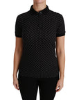 Dolce & Gabbana Elegant Black Dotted Polo Shirt